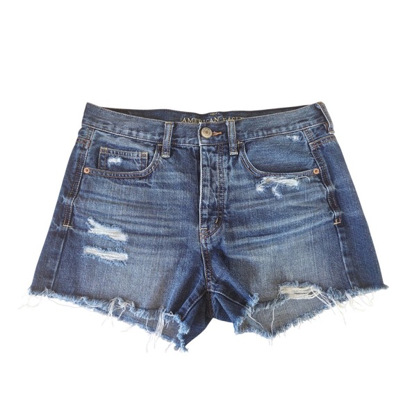 American Eagle Outfitters Pants - American Eagle Outfitters Womens Distressed Denim Cut Off Shorts Blue Size 4